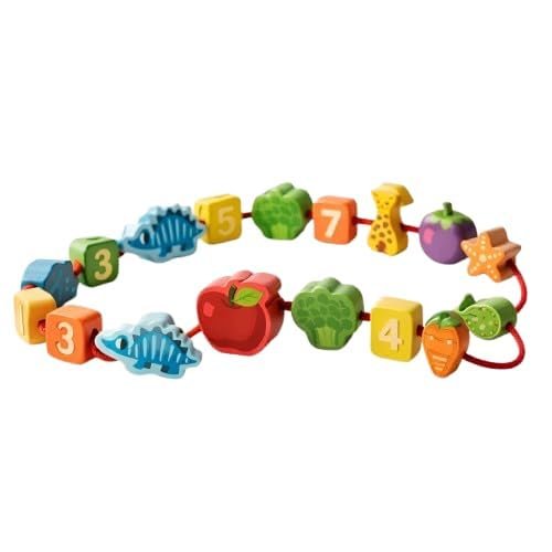 Playmate Wooden Counting Beads String Set – Lacing with 100 Beads